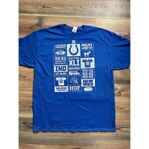 Indianapolis Colts 35 Seasons 1984 - 2018 Blue T-Shirt NFL Gildan Size XL